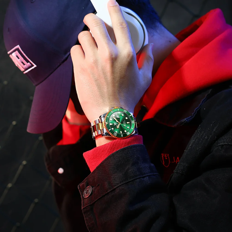 OLEVS 6650 Luxury Automatic Watch Men Mechanical Movement Waterproof Sports Top Brand Stainless Steel Wristwatch Reloj Hombre