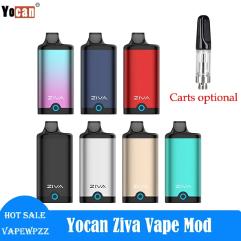New Yocan Ziva Smart Portable Rechargeable Vape Mod 650mah Battery 10S Pre-Heat Vape Box 2.6V/3.2V/3.8V (Cartrs Not included)