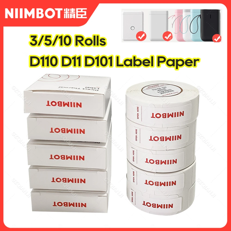Niimbot D11 D110 D101 Label Printer Sticker Waterproof Anti-Oil Price Tape Scratch-Resistant Label Maker Adhesive Paper Rolls