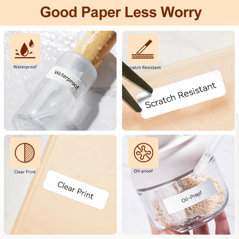 Niimbot D11 D110 D101 Label Printer Sticker Waterproof Anti-Oil Price Tape Scratch-Resistant Label Maker Adhesive Paper Rolls