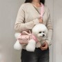 Designer Pet Crossbody Bag for Outings Horizontal Backpack with Leash Handle Elegant Pet Traction Backpack