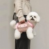 Designer Pet Crossbody Bag for Outings Horizontal Backpack with Leash Handle Elegant Pet Traction Backpack