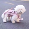 Designer Pet Crossbody Bag for Outings Horizontal Backpack with Leash Handle Elegant Pet Traction Backpack