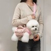Designer Pet Crossbody Bag for Outings Horizontal Backpack with Leash Handle Elegant Pet Traction Backpack