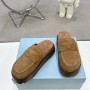 Designer Suede Platform Mules Fashion Crochet Flatform Scuffs Mules Classics Padded Nappa Slipper Lersure Shearling Outdoor Baotou Mule Slipper Size 35-40