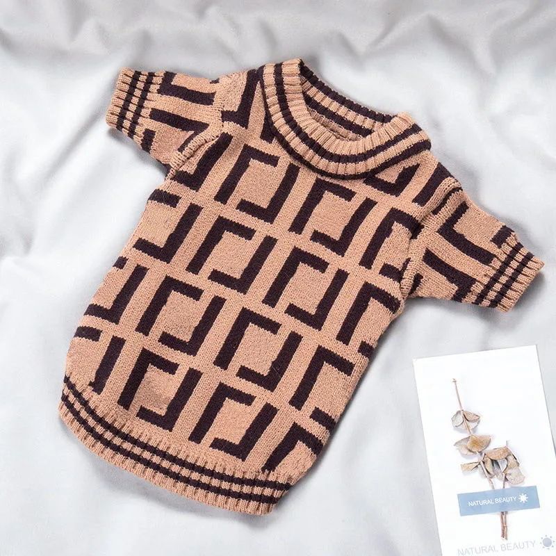 Luxurys Dog Apparel Autumn Winter Plaid Pet Clothes Fashion Embroidery Classic Puppy Sweater Designers Dog Clothes With Letters