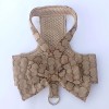 Designer Dog Harness with Bow Knot No Pull Pet Classic letter pattern Harness with D-Ring Soft Mesh Dog Dress Escape Proof Princess Puppy Harness for Small Dogs Cats