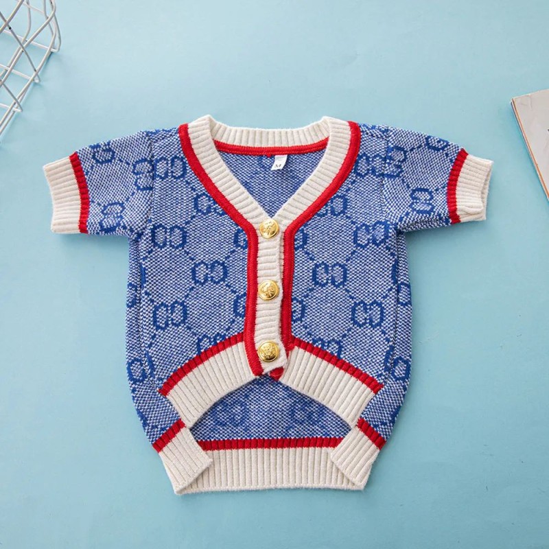 Dog cardigan luxury pet sweater corgi Chenery fashion brand dog clothes warm in autumn and winter fashion dog sweater