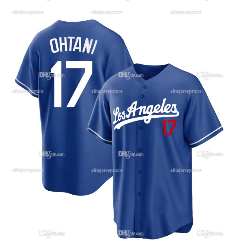 In Stock 17 Ohtani 42 Robinson 50 Betts Baseball Jersey Men's Retro Classic Sportswear Stitched Letter Number Design