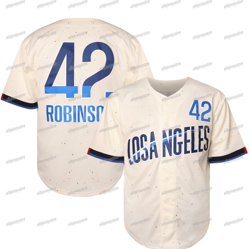 In Stock 17 Ohtani 42 Robinson 50 Betts Baseball Jersey Men's Retro Classic Sportswear Stitched Letter Number Design