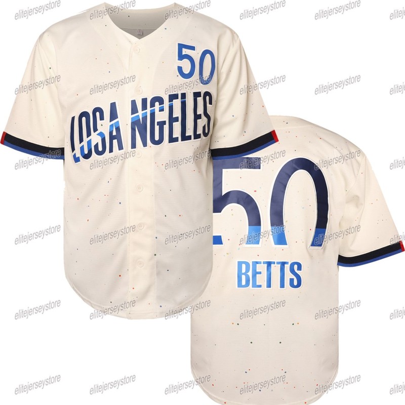 In Stock 17 Ohtani 42 Robinson 50 Betts Baseball Jersey Men's Retro Classic Sportswear Stitched Letter Number Design