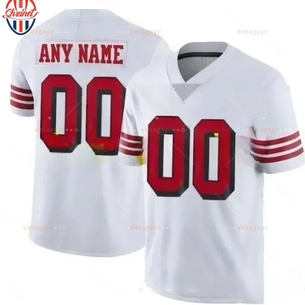 Mens Custom Football 2025 Rivalries Jersey Brock Purdy George Kittle Fred Warner Christian McCaffrey Jones Deommodore LenoirCompetitive version jersey 111 This