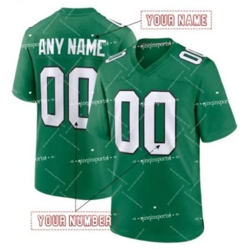 26 Saquon Barkley Jalen Hu Men/Youth Custom Football Jersey Brown Caer DeVonta Smith Jason Kelce Kenny Pickett Cooper DeJean Huff Lane Johnson Mailata