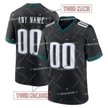 26 Saquon Barkley Jalen Hu Men/Youth Custom Football Jersey Brown Caer DeVonta Smith Jason Kelce Kenny Pickett Cooper DeJean Huff Lane Johnson Mailata