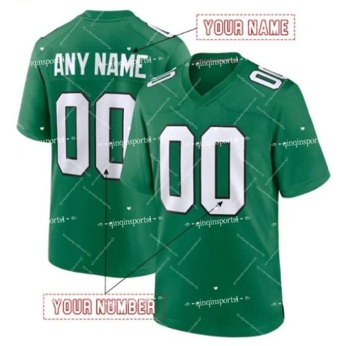 26 Saquon Barkley Jalen Hu Men/Youth Custom Football Jersey Brown Caer DeVonta Smith Jason Kelce Kenny Pickett Cooper DeJean Huff Lane Johnson Mailata