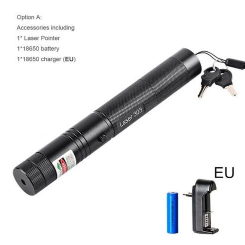 New Laser Pointers 303 Green Laser Pointer Pen 532nm Adjustable Focus & Battery And Battery Charger EU US VC081 0.5W SYSR