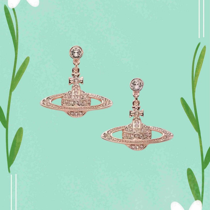 viviane west wood Trend jewelery Designer jewelery High Version Same Saturn Diamond Celebrity Minimalist Earrings Female jewelery