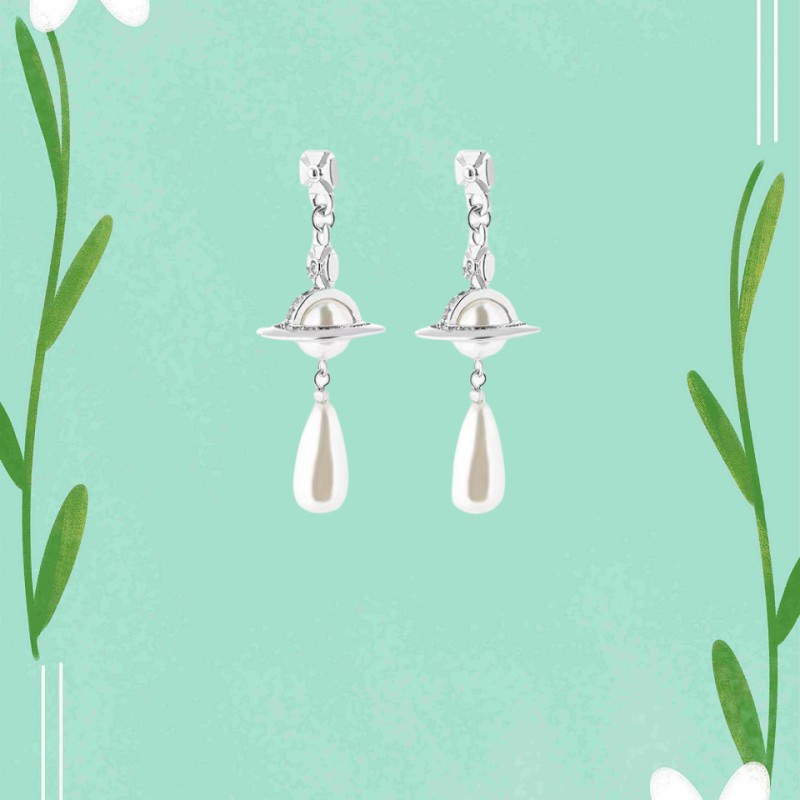 viviane west wood Trend jewelery Designer jewelery High Version Same Saturn Diamond Celebrity Minimalist Earrings Female jewelery